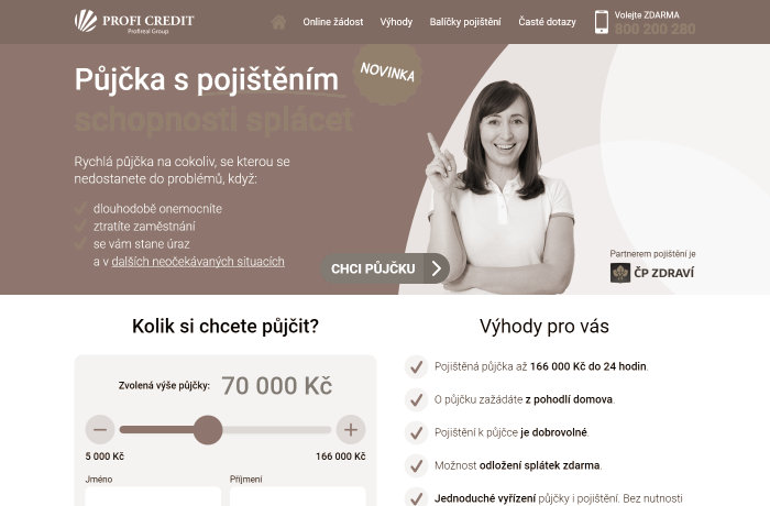Fotografie webu pojistenapujcka.cz
